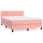 Box spring bed with pink velvet mattress 140x190 cm by vidaXL, Beds and slatted bases - Ref: Foro24-3141304, Price: 425,75 €,...