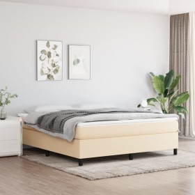 Cream fabric bed frame 160x200 cm by vidaXL, Beds and slatted bases - Ref: Foro24-3120875, Price: 137,48 €, Discount: %