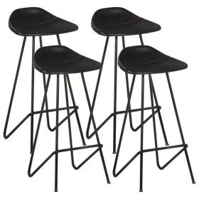 Küchenhocker 4 Einheiten aus schwarzem Echtleder von vidaXL, Küchenhocker - Ref: Foro24-320642, Preis: 218,01 €, Rabatt: %