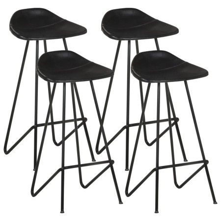 Kitchen stools 4 units black genuine leather by vidaXL, Kitchen stools - Ref: Foro24-320642, Price: 218,01 €, Discount: %