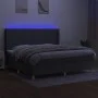 Box spring bed mattress and LED lights light gray fabric 200x200 cm by vidaXL, Beds and slatted bases - Ref: Foro24-3138822, ...