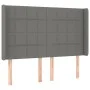 Box spring bed mattress and LED lights dark gray fabric 140x190 cm by vidaXL, Beds and slatted bases - Ref: Foro24-3138870, P...