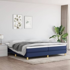 Estructura de cama de tela gris taupe azul 200x200 cm