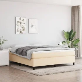 Cream fabric bed frame 180x200 cm by vidaXL, Beds and slatted bases - Ref: Foro24-3120883, Price: 131,77 €, Discount: %