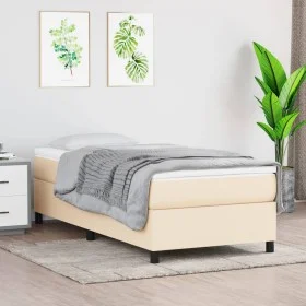 Cream fabric bed frame 80x200 cm by vidaXL, Beds and slatted bases - Ref: Foro24-3120819, Price: 79,23 €, Discount: %