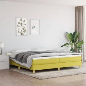 Box spring bed frame green fabric 200x200 cm by vidaXL, Beds and slatted bases - Ref: Foro24-3120645, Price: 93,75 €, Discoun...