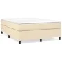 Cream fabric bed frame 140x190 cm by vidaXL, Beds and slatted bases - Ref: Foro24-3120859, Price: 117,53 €, Discount: %