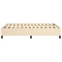 Cream fabric bed frame 140x190 cm by vidaXL, Beds and slatted bases - Ref: Foro24-3120859, Price: 121,77 €, Discount: %