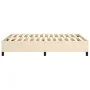 Cream fabric bed frame 140x190 cm by vidaXL, Beds and slatted bases - Ref: Foro24-3120859, Price: 117,53 €, Discount: %