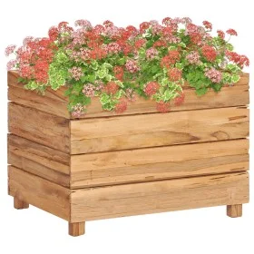 Raised flowerbed in recycled teak wood and steel 50x40x38 cm by vidaXL, Pots and planters - Ref: Foro24-47421, Price: 69,90 €...