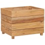 Raised flowerbed in recycled teak wood and steel 50x40x38 cm by vidaXL, Pots and planters - Ref: Foro24-47421, Price: 70,86 €...