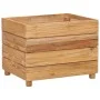 Raised flowerbed in recycled teak wood and steel 50x40x38 cm by vidaXL, Pots and planters - Ref: Foro24-47421, Price: 69,90 €...