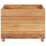 Raised flowerbed in recycled teak wood and steel 50x40x38 cm by vidaXL, Pots and planters - Ref: Foro24-47421, Price: 69,90 €...
