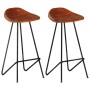 Kitchen Bar Stools 2 Pcs Brown Genuine Leather by vidaXL, Kitchen stools - Ref: Foro24-320643, Price: 141,58 €, Discount: %