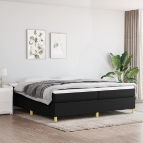 Estructura de cama tela gris claro 200x200 cm