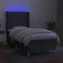 Box spring bed mattress and LED lights dark gray fabric 80x200 cm by vidaXL, Beds and slatted bases - Ref: Foro24-3138830, Pr...