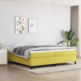 Box spring bed frame green fabric 200x200 cm by vidaXL, Beds and slatted bases - Ref: Foro24-3120893, Price: 110,46 €, Discou...