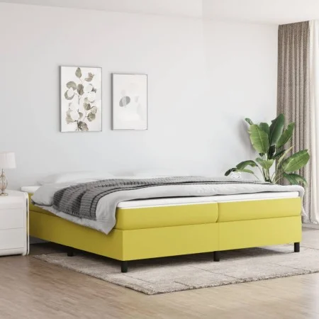 Box spring bed frame green fabric 200x200 cm by vidaXL, Beds and slatted bases - Ref: Foro24-3120893, Price: 110,46 €, Discou...