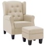 Cremefarbener Stoffsessel mit Fußstützenhocker von vidaXL, Sessel - Ref: Foro24-320160, Preis: 257,38 €, Rabatt: %