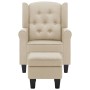 Cremefarbener Stoffsessel mit Fußstützenhocker von vidaXL, Sessel - Ref: Foro24-320160, Preis: 257,38 €, Rabatt: %