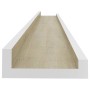 Estantes de pared 4 unidades blanco y roble Sonoma 80x9x3 cm