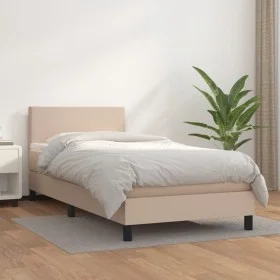 Boxspringbett mit Cappuccino-Kunstledermatratze 100x200cm von vidaXL, Betten und Lattenroste - Ref: Foro24-3140992, Preis: 31...