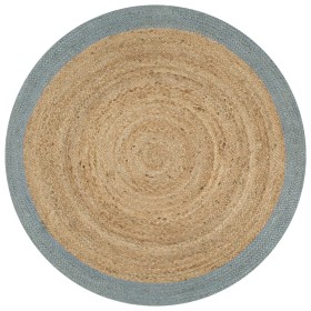 Handgefertigter Juteteppich mit olivgrünem Rand 120 cm von vidaXL, Teppiche - Ref: Foro24-133681, Preis: 45,86 €, Rabatt: %