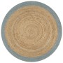 Handgefertigter Juteteppich mit olivgrünem Rand 120 cm von vidaXL, Teppiche - Ref: Foro24-133681, Preis: 45,86 €, Rabatt: %
