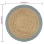 Handgefertigter Juteteppich mit olivgrünem Rand 120 cm von vidaXL, Teppiche - Ref: Foro24-133681, Preis: 43,08 €, Rabatt: %
