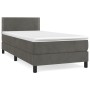 Box spring bed with dark gray velvet mattress 90x200 cm by vidaXL, Beds and slatted bases - Ref: Foro24-3141222, Price: 283,8...