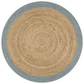 Handgefertigter Juteteppich mit olivgrünem Rand, 150 cm von vidaXL, Teppiche - Ref: Foro24-133682, Preis: 60,68 €, Rabatt: %