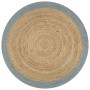 Handgefertigter Juteteppich mit olivgrünem Rand, 150 cm von vidaXL, Teppiche - Ref: Foro24-133682, Preis: 60,68 €, Rabatt: %