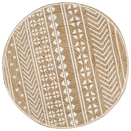Handgewebter Juteteppich mit weißem Aufdruck, 90 cm von vidaXL, Teppiche - Ref: Foro24-133692, Preis: 34,82 €, Rabatt: %