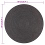 Gray Round Handwoven Jute Rug 90cm by vidaXL, Rugs - Ref: Foro24-133665, Price: 29,35 €, Discount: %