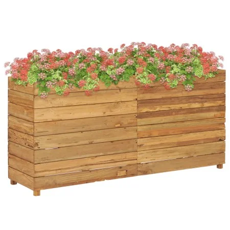 Raised flowerbed in recycled teak wood and steel 150x40x72 cm by vidaXL, Pots and planters - Ref: Foro24-47429, Price: 333,83...