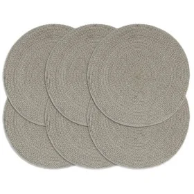 Round individual placemats, set of 6, plain gray cotton, 38 cm by vidaXL, Placemats - Ref: Foro24-133849, Price: 24,59 €, Dis...