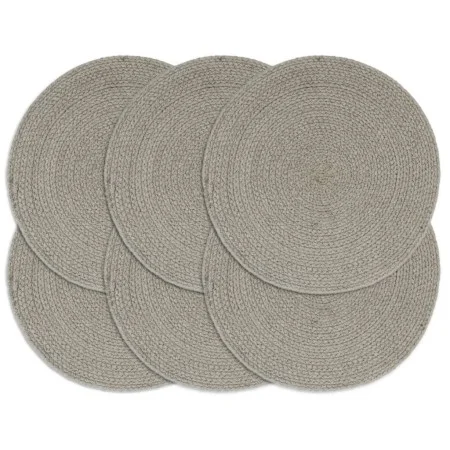 Round individual placemats, set of 6, plain gray cotton, 38 cm by vidaXL, Placemats - Ref: Foro24-133849, Price: 24,59 €, Dis...