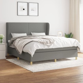 Boxspringbett mit dunkelgrauer Stoffmatratze 160x200 cm von vidaXL, Betten und Lattenroste - Ref: Foro24-3128374, Preis: 578,...