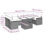 Set de sofás de jardín 8 pzas y cojines ratán sintético gris