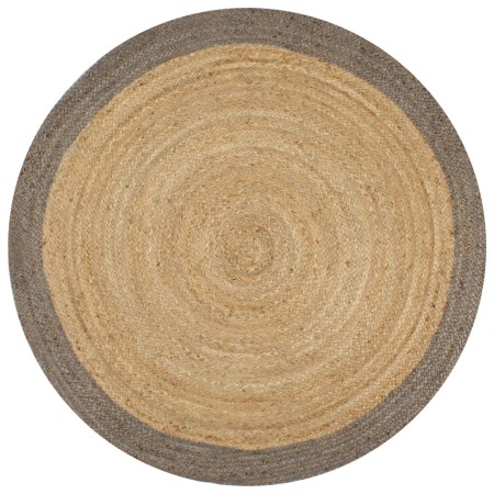 Handgefertigter Juteteppich mit grauem Rand, 120 cm von vidaXL, Teppiche - Ref: Foro24-133675, Preis: 71,62 €, Rabatt: %