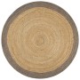 Handmade jute rug with gray border 120 cm by vidaXL, Rugs - Ref: Foro24-133675, Price: 71,62 €, Discount: %