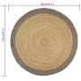 Alfombra hecha a mano de yute con borde gris 120 cm de vidaXL, Alfombras - Ref: Foro24-133675, Precio: 70,26 €, Descuento: %