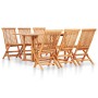 Set de comedor de jardín plegable 7 piezas madera maciza teca by vidaXL, Garden sets - Ref: Foro24-49001, Price: 606,22 €, Di...
