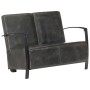 Zweiplätziges Sofa aus echtem, gealtertem grauem Leder. von vidaXL, Sessel - Ref: Foro24-321866, Preis: 371,49 €, Rabatt: %