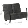 Zweiplätziges Sofa aus echtem, gealtertem grauem Leder. von vidaXL, Sessel - Ref: Foro24-321866, Preis: 371,49 €, Rabatt: %