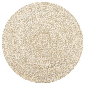 Weißer und natürlicher handgewebter Juteteppich 120 cm von vidaXL, Teppiche - Ref: Foro24-133723, Preis: 51,35 €, Rabatt: %
