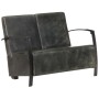 Zweiplätziges Sofa aus echtem, gealtertem grauem Leder. von vidaXL, Sessel - Ref: Foro24-321866, Preis: 371,49 €, Rabatt: %