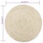 Weißer und natürlicher handgewebter Juteteppich 120 cm von vidaXL, Teppiche - Ref: Foro24-133723, Preis: 46,14 €, Rabatt: %