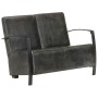 Zweiplätziges Sofa aus echtem, gealtertem grauem Leder. von vidaXL, Sessel - Ref: Foro24-321866, Preis: 371,49 €, Rabatt: %