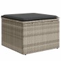 Set de sofás de jardín 6 pzas y cojines ratán sintético gris